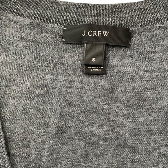 J.Crew 100% Merino Wool V-Neck Sweater – Gray – Size Small Vintage Fall Winter - Picture 9 of 10